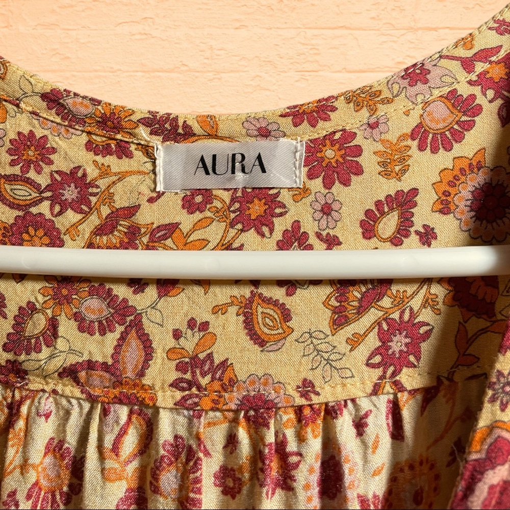 AURA | M | Amber Paisley Peasant Boho Dress EUC - Picture 13 of 16
